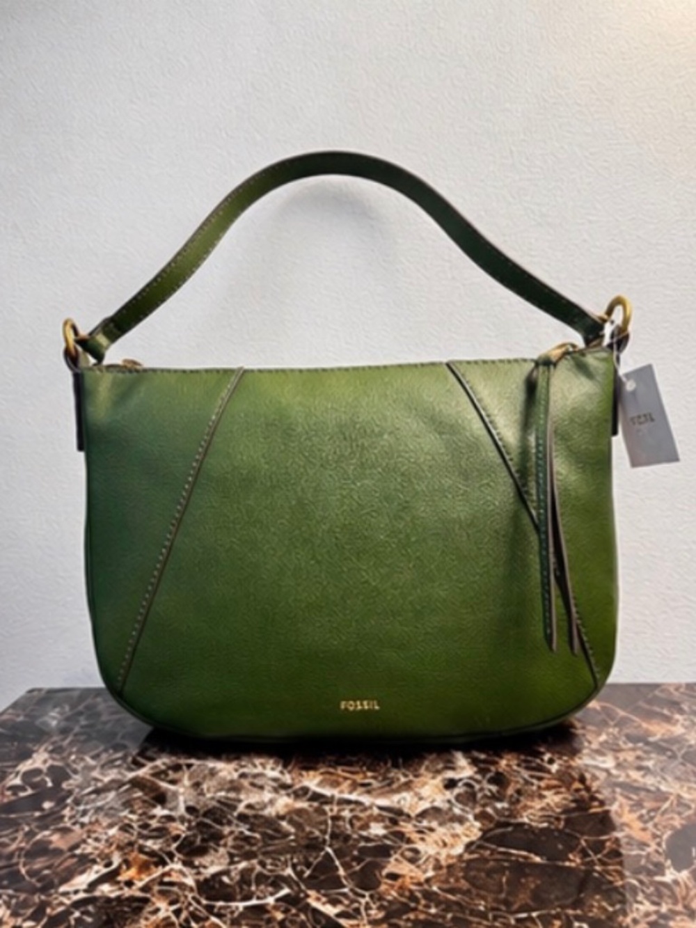 NWT Fossil Skylar Green Leather Shoulder Bag Crossbody Purse